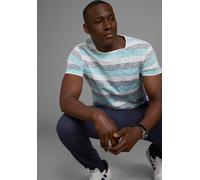 T-Shirt AJC, Herren, Gr. 4XL (68/70), weiß (weiß gestreift), Jersey, Obermaterial: 100% Baumwolle, gestreift, mehrfarbig, meliert, schmal, Rundhals, Shirts T-Shirt, schmal geschnitten, gestreift, Rund