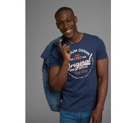 T-Shirt AJC, Herren, Gr. S (44/46), blau (marine), Jersey, Obermaterial: 100% Baumwolle, bedruckt, unifarben, schmal, Rundhals, Shirts T-Shirt, kurzärmelig, schmal geschnitten, mit stylischem Druck (6