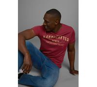 T-Shirt AJC, Herren, Gr. S (44/46), rot (bordeaux), Jersey, Obermaterial: 100% Baumwolle, bedruckt, unifarben, schmal, Rundhals, Shirts T-Shirt, Kurzarm, schmale Passform, im Vintage-Design (95110146-