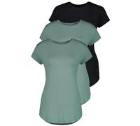 T-Shirt ALIFE & KICKIN "Damen AriAK", Damen, Gr. M, schwarz (alpine frost, schwarz), 95% Viskose, 5% Elasthan, Shirts T-Shirt (56894346-M) alpine frost, schwarz