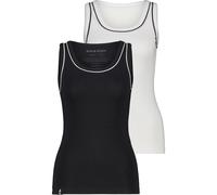 T-Shirt ALIFE & KICKIN "Damen ElinAK A Tanktop, Shirt", Damen, Gr. XL, schwarz-weiß (schwarz, weiß), 95% Baumwolle, 5% Elasthan, Shirts T-Shirt, Ripp-Tanktop mit doppelter Kontrastpaspel (40270635-XL)
