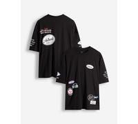T-Shirt - Allover-Print - Schwarz L
