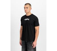 Alpha Industries Herren 3D Wavy Backprint T-Shirt, Black, 3XL
