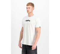 Alpha Industries Herren 3D Wavy Backprint T-Shirt, White, XL