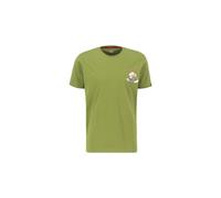 Alpha Industries Flying Buzz Small Logo T-Shirt Größe S Moosgrün