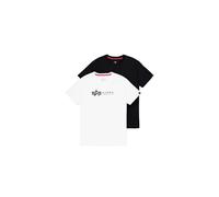 Alpha Industries Alpha Label Kurzarm-t-shirt 2 Einheiten 2XL Black / White