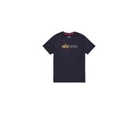 T-Shirt ALPHA INDUSTRIES "Alpha Label T-Shirt", Herren, Gr. L, blau (rep.blau), Obermaterial: 100% Baumwolle, Shirts T-Shirt (38463463-L) rep.blau