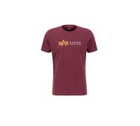 Alpha Industries Alpha Label T-Shirt Größe M Burgund Rot