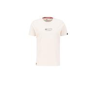 T-Shirt ALPHA INDUSTRIES "Alpha Wording T-Shirt", Damen, Gr. L, weiß (jet stream weiß), Obermaterial: 100% Baumwolle, Shirts T-Shirt (17242046-L) jet stream weiß