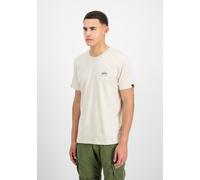 T-Shirt ALPHA INDUSTRIES "Backprint T-Shirt", Herren, Gr. XXL, weiß (jet stream weiß), Obermaterial: 100% Baumwolle, Shirts T-Shirt (76466128-XXL) jet stream weiß