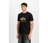 Alpha Industries T-Shirt mit Label-Detail Modell 'Basic' in Black, Größe M
