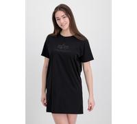 Alpha Industries Basic T Long Glitter Women T-Shirt Größe S - Schwarz