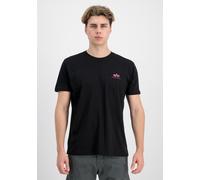 T-Shirt ALPHA INDUSTRIES "Basic SL T-Shirt", Herren, Gr. M, rot (schwarz, magenta), Obermaterial: 100% Baumwolle, Shirts T-Shirt (61285745-M) schwarz, magenta