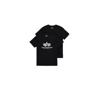 T-Shirt ALPHA INDUSTRIES "Basic T-Shirt BL 2 Pack", Damen, Gr. 3XL, schwarz, Obermaterial: 100% Baumwolle, Shirts T-Shirt (93606728-XXXL) schwarz