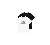 Alpha Industries Basic Big Logo T-Shirt 2 Pack Größe XS Schwarz/Weiß