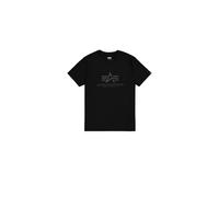 T-Shirt ALPHA INDUSTRIES "Basic T-Shirt BL Carbon", Herren, Gr. 3XL, schwarz (schwarz, schwarz), Obermaterial: 100% Baumwolle, Shirts T-Shirt (78905100-XXXL) schwarz, schwarz