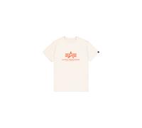 T-Shirt ALPHA INDUSTRIES "Basic T-Shirt BL Carbon", Damen, Gr. L, weiß (vintage weiß), Obermaterial: 100% Baumwolle, Shirts T-Shirt (85492207-L)