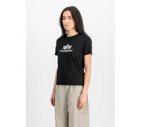 Alpha Industries - Basic Big Logo Puff Print Damen-T-Shirt - Black XL