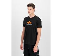 T-Shirt ALPHA INDUSTRIES "Basic T-Shirt BL Rubber", Herren, Gr. L, schwarz, Obermaterial: 90% Baumwolle, 10% Polyester, Shirts T-Shirt (61410521-L) schwarz
