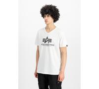 Alpha Industries Basic Kurzarm-t-shirt Mit V-ausschnitt L White