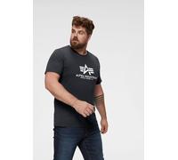 T-Shirt ALPHA INDUSTRIES "Basic T-Shirt", Damen, Gr. 3XL, blau (navy02), Single Jersey, Obermaterial: 100% Baumwolle, bedruckt, regular fit normal, Rundhals, normaler Saum, Shirts T-Shirt, Baumwolle,