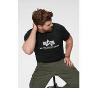 T-Shirt ALPHA INDUSTRIES "Basic T-Shirt", Damen, Gr. 3XL, schwarz (schwarz, 03), Single Jersey, Obermaterial: 100% Baumwolle, bedruckt, regular fit normal, Rundhals, normaler Saum, Shirts T-Shirt (383
