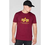 T-Shirt ALPHA INDUSTRIES "Basic T-Shirt", Damen, Gr. XL, rot (burgundy), Single Jersey, Obermaterial: 100% Baumwolle, bedruckt, regular fit normal, Rundhals, normaler Saum, Shirts T-Shirt, Baumwolle,