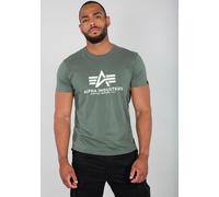 T-Shirt ALPHA INDUSTRIES "Basic T-Shirt", Damen, Gr. XXL, grün (vintage grün), Single Jersey, Obermaterial: 100% Baumwolle, bedruckt, regular fit normal, Rundhals, normaler Saum, Shirts T-Shirt (87256