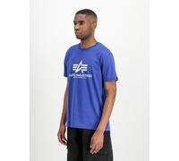 T-Shirt ALPHA INDUSTRIES "Basic T-Shirt", Herren, Gr. L, galactic blau, Single Jersey, Obermaterial: 100% Baumwolle, bedruckt, regular fit normal, Rundhals, normaler Saum, Shirts T-Shirt, Baumwolle, r
