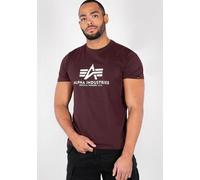 T-Shirt ALPHA INDUSTRIES "Basic T-Shirt", Herren, Gr. L, rot (deep maroon), Single Jersey, Obermaterial: 100% Baumwolle, bedruckt, regular fit normal, Rundhals, normaler Saum, Shirts T-Shirt, Baumwoll