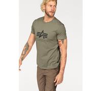 Alpha Industries T-Shirt Herren Basic Regular Fit Kurzarm Rundhals Baumwolle Grün XL