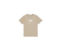 Rundhalsshirt ALPHA INDUSTRIES "Basic T ML", Herren, Gr. XL, beige (vintage sand), Single Jersey, Obermaterial: 100% Baumwolle, unifarben mit Farbeinsatz, modisch, normal normal, Rundhals, Kurzarm ger