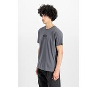 T-Shirt ALPHA INDUSTRIES "Basic T-Shirt ML", Herren, Gr. XL, schwarz (grauschwarz, schwarz), Obermaterial: 100% Baumwolle, Shirts T-Shirt (21454358-XL) grauschwarz, schwarz
