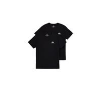 Rundhalsshirt ALPHA INDUSTRIES "Basic T Small Logo 2 Pack", Herren, Gr. XL, schwarz, Single Jersey, Obermaterial: 100% Baumwolle, bedruckt, regular fit normal, Rundhals, Shirts Rundhalsshirt (37037047