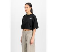 T-Shirt ALPHA INDUSTRIES "Basic T-Shirt SL Cropped PP W", Damen, Gr. L, schwarz, Obermaterial: 100% Baumwolle, Shirts T-Shirt (60784829-L) schwarz