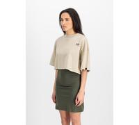 T-Shirt ALPHA INDUSTRIES "Basic T-Shirt SL Cropped PP W", Damen, Gr. XS, organic beige, Obermaterial: 100% Baumwolle, Shirts T-Shirt (55652538-XS) organic beige