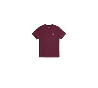 Rundhalsshirt ALPHA INDUSTRIES "BASIC T SMALL LOGO", Herren, Gr. 3XL, rot (schwarz cherry), Single Jersey, Obermaterial: 100% Baumwolle, bedruckt, schmal normal, Rundhals, eingesetzt gerader Abschluss