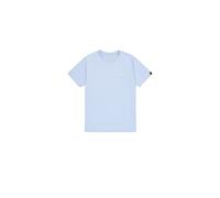 Rundhalsshirt ALPHA INDUSTRIES "BASIC T SMALL LOGO", Herren, Gr. M, artic blau, Single Jersey, Obermaterial: 100% Baumwolle, bedruckt, schmal normal, Rundhals, eingesetzt gerader Abschluss, Shirts Run