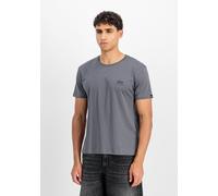 T-Shirt ALPHA INDUSTRIES "Basic T-Shirt SL", Herren, Gr. S, schwarz (grauschwarz, schwarz), Obermaterial: 100% Baumwolle, Shirts T-Shirt (69039725-S) grauschwarz, schwarz