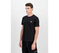 T-Shirt ALPHA INDUSTRIES "Basic T-Shirt SL", Herren, Gr. XXL, orange (schwarz, neon orange), Obermaterial: 100% Baumwolle, Shirts T-Shirt (25748803-XXL) schwarz, neon orange