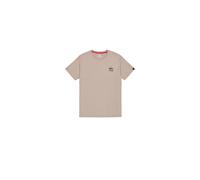 T-Shirt ALPHA INDUSTRIES "Camo Logo Puff Print Backprint T-Shirt", Herren, Gr. XL, beige (vintage sand), Obermaterial: 100% Baumwolle, Shirts T-Shirt (30970069-XL) vintage sand