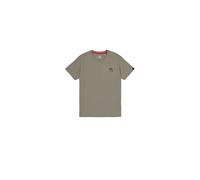 T-Shirt ALPHA INDUSTRIES "Camo Logo Puff Print Backprint T-Shirt", Herren, Gr. L, grün (olive), Obermaterial: 100% Baumwolle, Shirts T-Shirt (10304665-L) olive