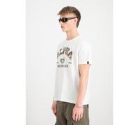 T-Shirt ALPHA INDUSTRIES "College Camo T-Shirt", Herren, Gr. S, weiß, Obermaterial: 100% Baumwolle, Shirts T-Shirt (51841317-S) weiß