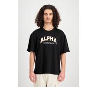 T-Shirt ALPHA INDUSTRIES "College T-Shirt", Jungen, Gr. XL, schwarz, Obermaterial: 100% Baumwolle, Shirts T-Shirt (67067714-XL) schwarz