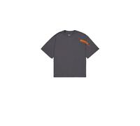 T-Shirt ALPHA INDUSTRIES "Flock Logo T-Shirt", Herren, Gr. S, grau (vintage grau), Obermaterial: 100% Baumwolle, Shirts T-Shirt (81865704-S) vintage grau