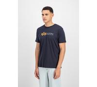 T-Shirt ALPHA INDUSTRIES "Alpha Label T-Shirt", Herren, Gr. M, blau (rep.blau), Obermaterial: 100% Baumwolle, Shirts T-Shirt (38463463-M) rep.blau