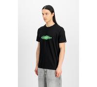 T-Shirt ALPHA INDUSTRIES "Lightning T-Shirt", Herren, Gr. L, grün (schwarz, poisongrün), Obermaterial: 100% Baumwolle, Shirts T-Shirt (23036110-L) schwarz, poisongrün