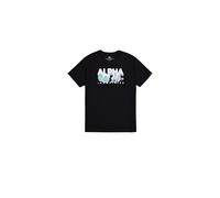 Alpha Industries T-Shirt mit Label-Print Modell 'Nebula' in Black, Größe XL