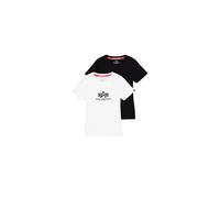 Alpha Industries New Basic Big Logo T-Shirt 2 Pack Größe XL Schwarz/Weiß