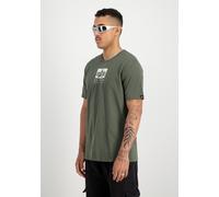 Alpha Industries Satin Logo T T-Shirt oliv in S